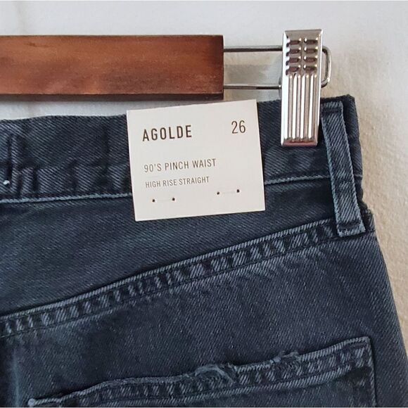 Agolde 90's Pinch Waist High Rise Straight Leg Denim Jeans In Howl Size 26 NWT - Picture 10 of 10